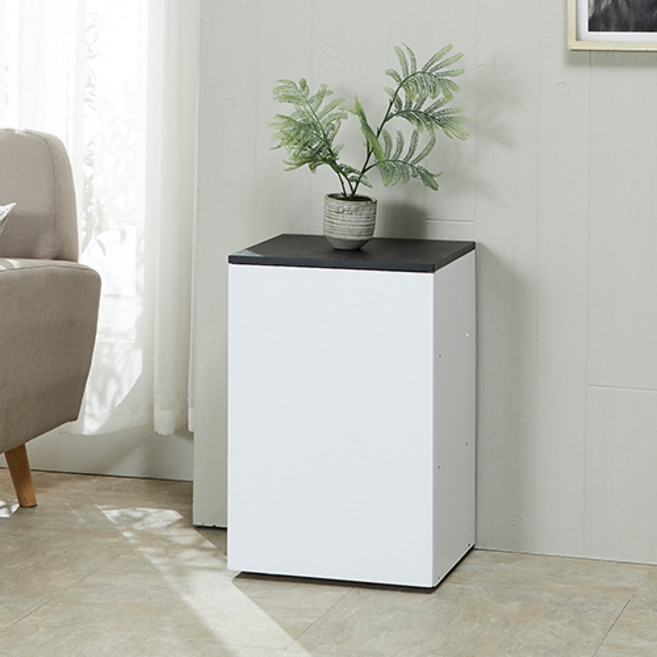제우스가구 심플 미니 수납장, 블랙화이트