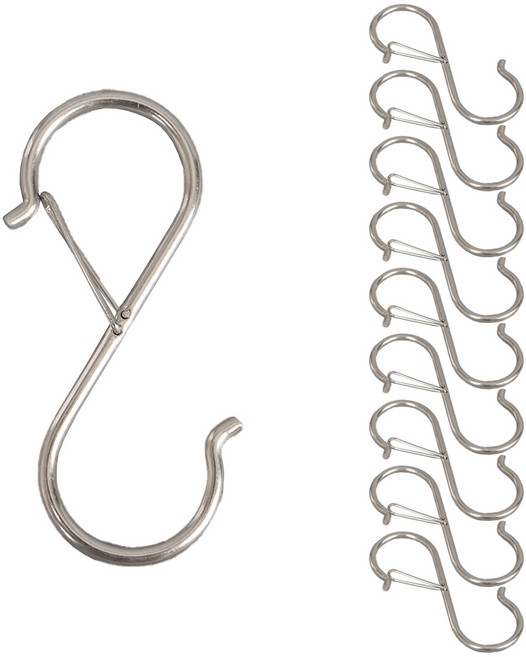 올고르 잠금형 스텐 S고리, 실버, 10개