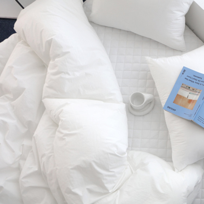 베이직톤 국내산 클래식 양면 바이오워싱 고밀도 80수 이불커버, 퓨어화이트