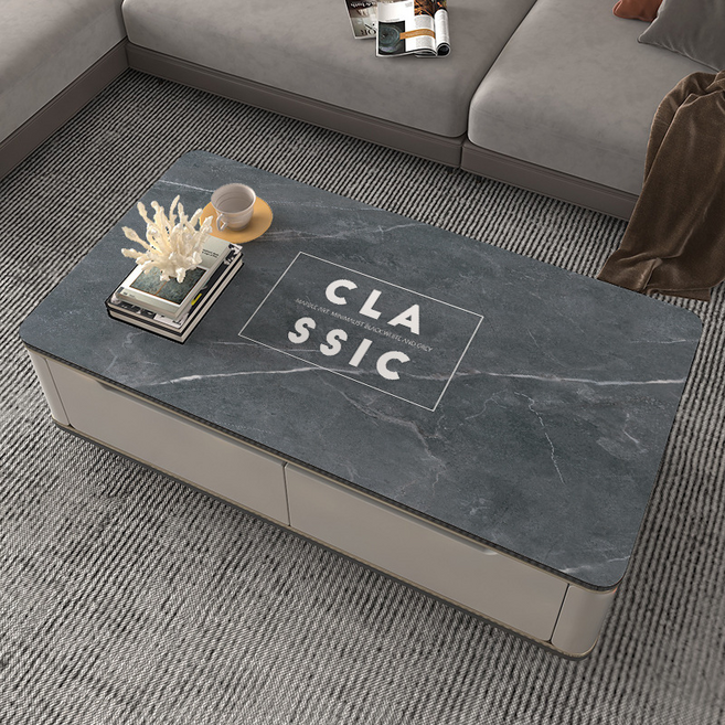 테이아 대리석 디자인 거실 테이블용 고급 PVC 매트, 스타일 AD6, 1개, 60 x 100 cm