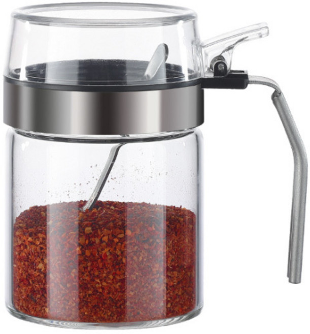 이우아여사 더 쉐프 내열유리 양념병 + 스푼, 300ml, 1세트