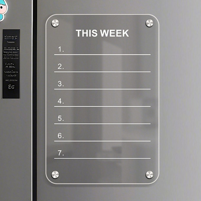 선빛 아크릴 자석 메모 보드 THIS WEEK, 투명