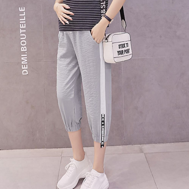 캐주얼 9부 옆줄 임부복하의