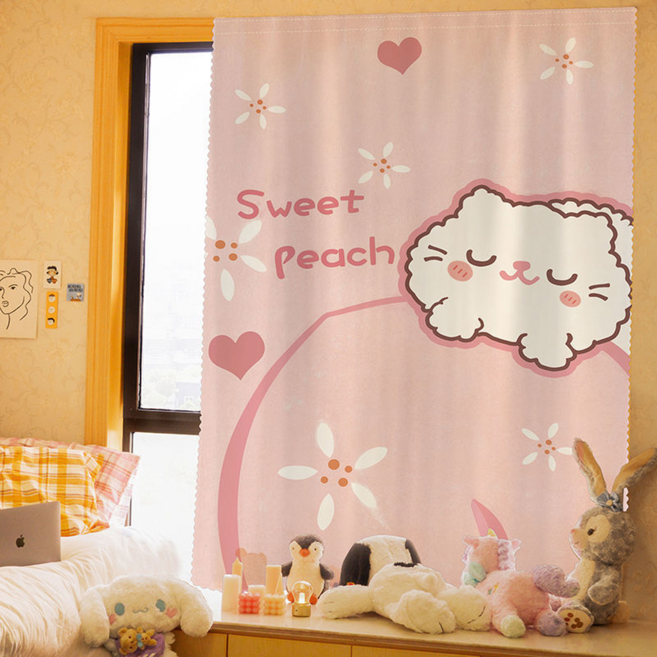 릴리픽 일러스트 가림막 파티션 감성 커튼 + 벨크로 세트