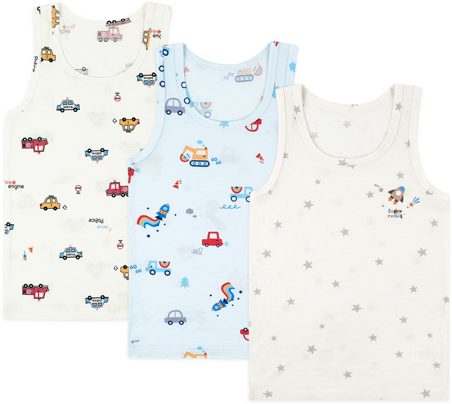 메이키즈 주니용 무형광 모달 런닝 3종 출동드림카