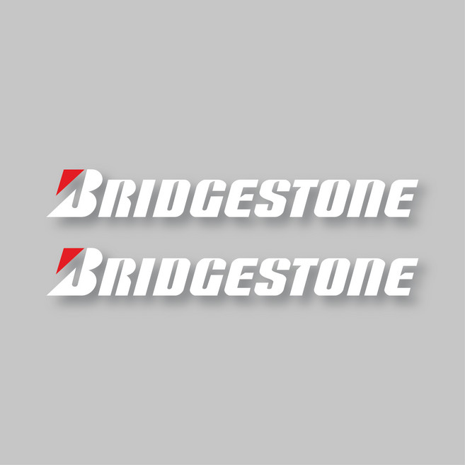 BRIDGESTONE 普利司通 戶外車用大型貼花貼紙, 白色, 2個