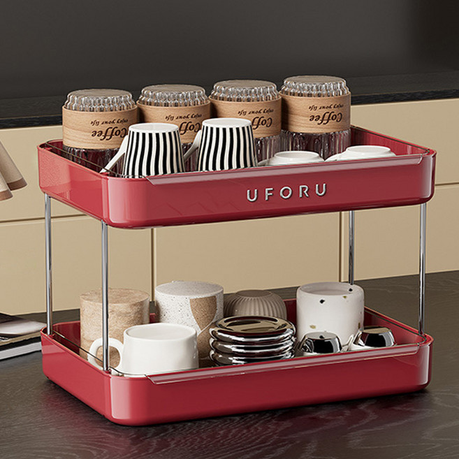 UFORU Pure Home 杯架 餐具 廚房 收納架, 紅色, 1個