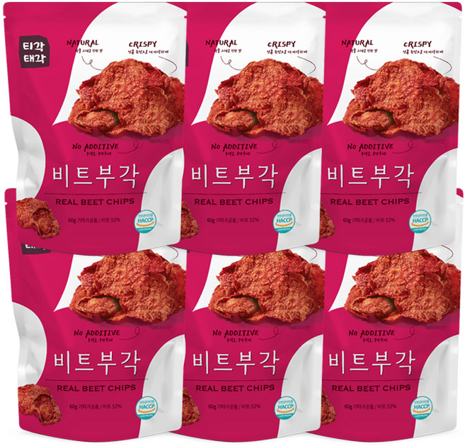 티각태각 비트 부각, 60g, 6개