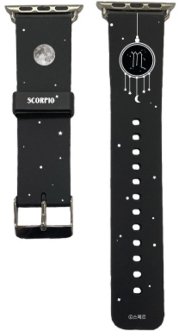 스메르 스마트워치 디자인 실리콘 스트랩 밴드 줄 38 / 40 / 41 mm, 16 별자리 블랙 전갈자리