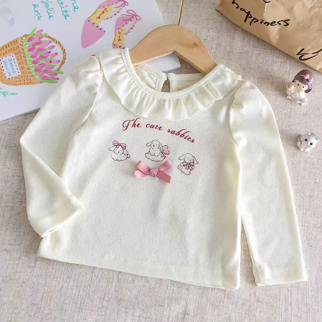 유블리 아동용 토토링 빅프릴 리본 러블리 긴팔 티셔츠