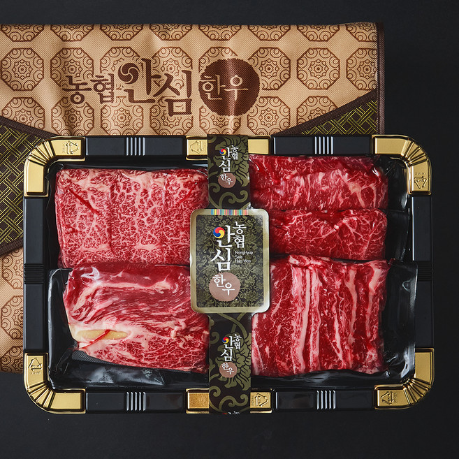 농협안심한우 1+등급 등심 200g + 채끝 200g + 갈비살 200g + 부채살 200g + 살치살 200g (냉장), 1세트