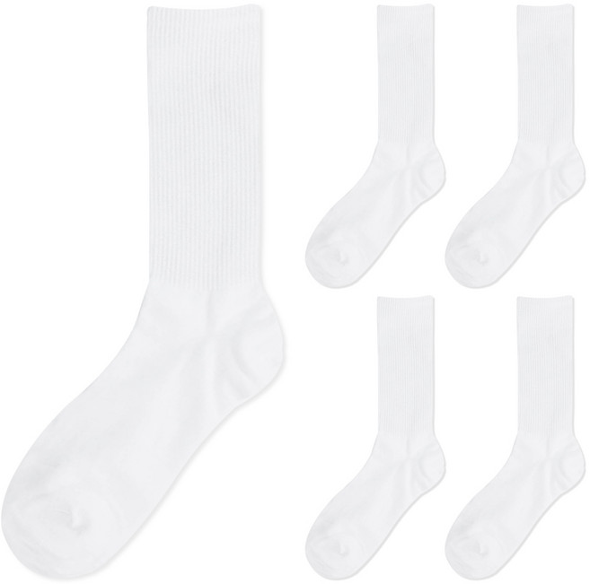 시너싹스 여성용 무지 크루삭스 양말 5켤레 세트