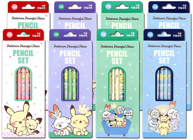 Feelbox 寶可夢 Peaceful Place 5入鉛筆組, 1個, 多色
