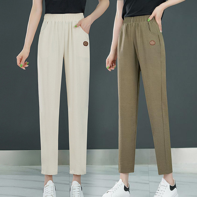 Elsso 女款夏季涼感鬆緊褲2件組