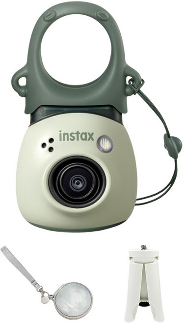 인스탁스 팔 즉석카메라 피스타치오그린 + 홀로그램 케이스 랜덤발송 + 미니 삼각대 랜덤발송 세트, 1세트