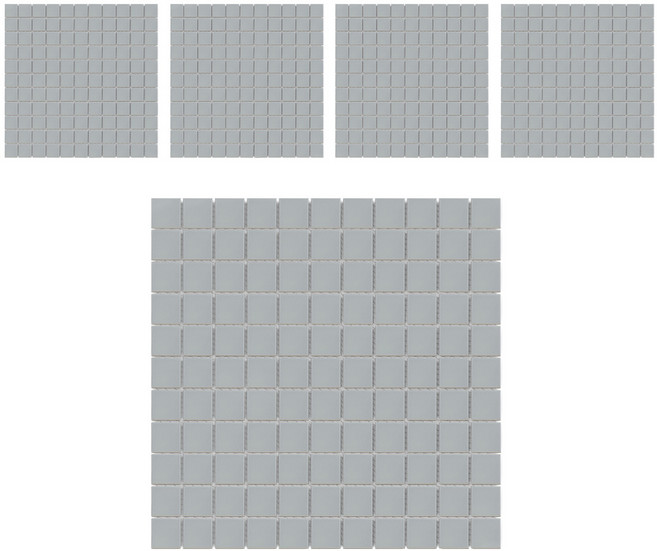 모네스페스 자기질 모자이크타일 25mm, 라이트그레이 무광, 5개