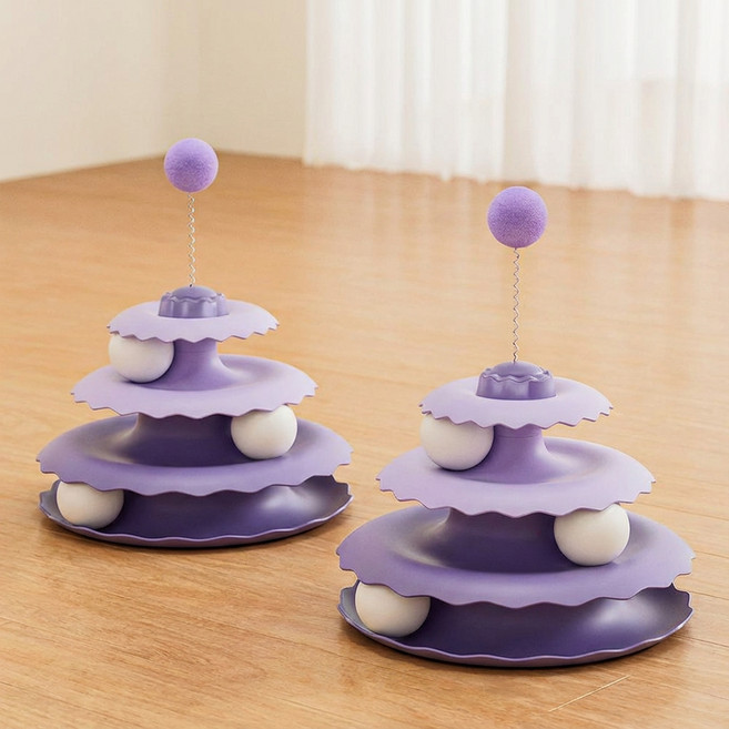 데이소이 고양이 작은 공 장난감 ONE SIZE, 5 퍼플, 2개