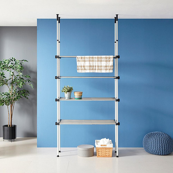 衣架專家 Number1 多功能寬度可調四層收納層架, 黑白混色