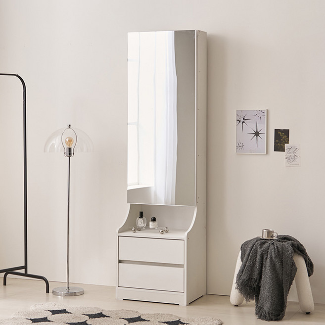 보루네오 헤일로 500 화장대 슬라이딩 수납장 우측형 방문설치, 화이트