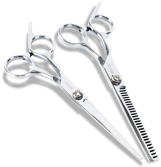 딩동펫 반려동물 미용 일자가위 + 숱가위 세트, 1세트