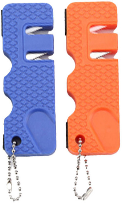 체이스마이홈 캠핑용 휴대용 간편 칼갈이 2종 세트, 블루, 오렌지, 1세트