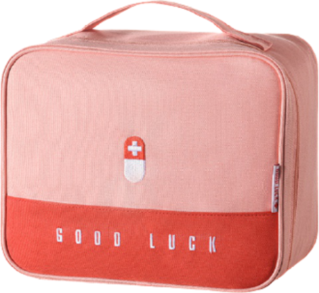 멀티 약통 구급함 가방 핑크, 1개