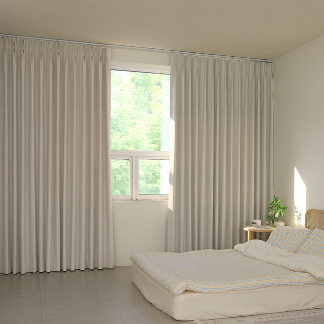 창안애 나비주름 주름유지가공 형상 플레인 암막커튼