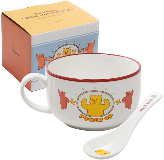 데일리라이크 젤리 베어 시리얼 머그 스푼 세트, 혼합색상, 1세트