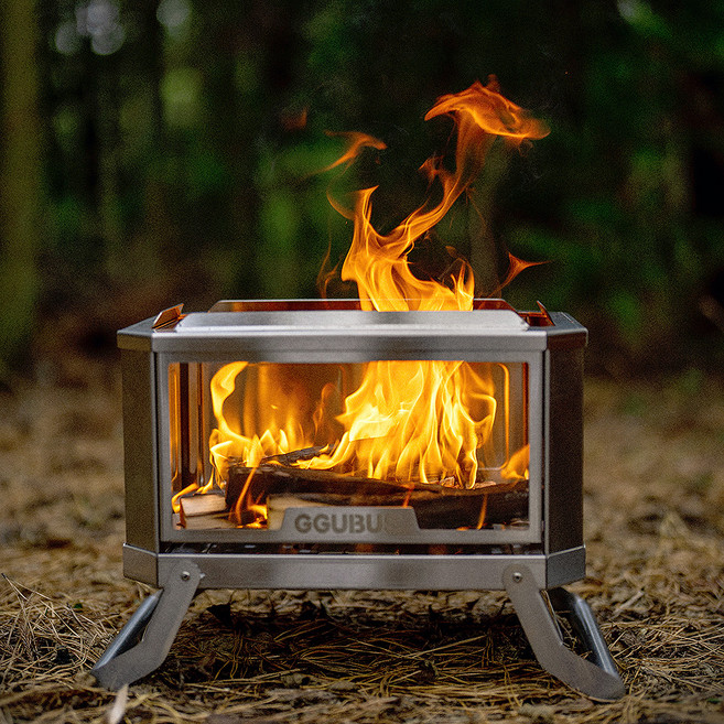 꾸버스 풀스텐 듀얼 화로대 전용 유리패널, 1세트