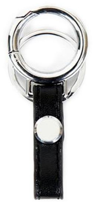 環扣皮革掛繩汽車鑰匙圈 (VA-SL1), 黑色, 1個