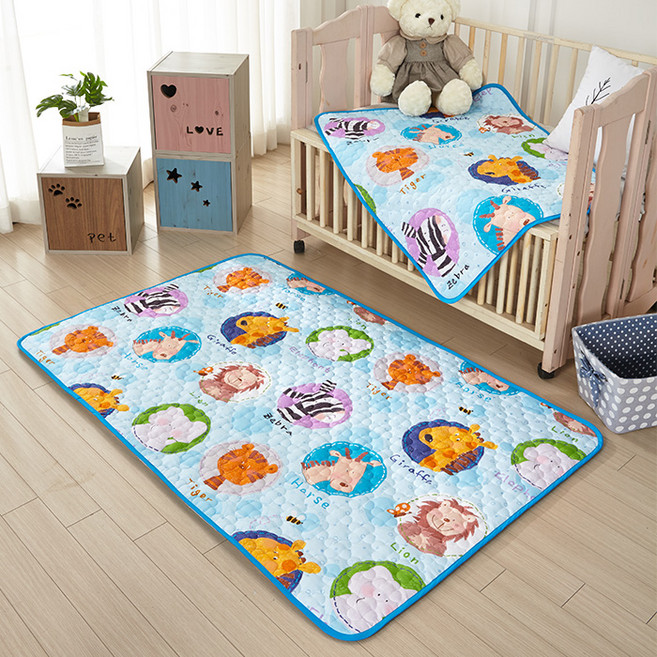 보드래 유아용 순면 누빔 방수패드, 블루쥬쥬, 1개