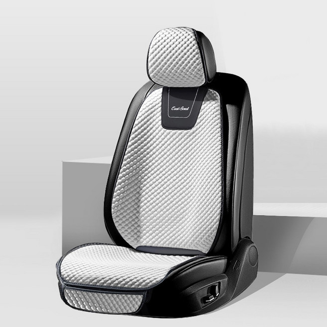GMZ MOTORS Cool Han 網眼汽車夏季涼感通風坐墊套 前座用, 白銀, 1個