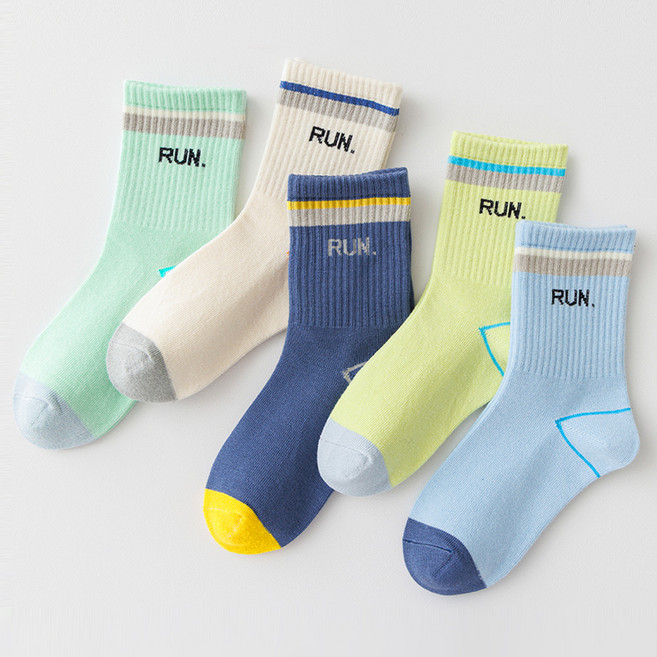 꼼제 스포티 SMA01 중목 양말 5켤레 세트