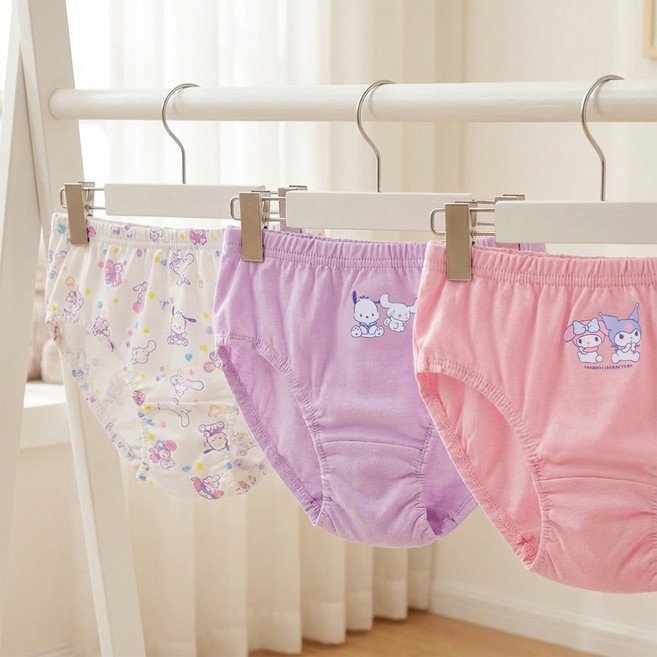 프리미에팜 아동용 산리오캐릭터즈 순면 팬티 3종 세트 2호