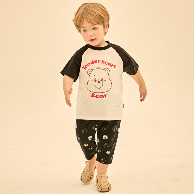 Care Bears 兒童款 Tenderheart Bear 撞色拉克蘭T恤