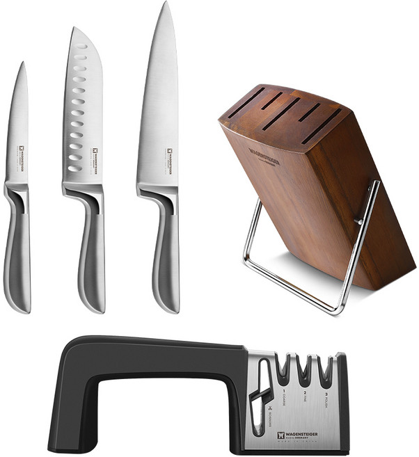 바겐슈타이거 슈미트 나이프 세트, 1세트, 과도 + 산도쿠 + 쉐프+  칼갈이 + 칼블럭