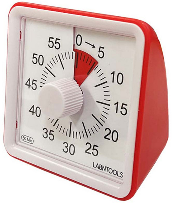 랩앤툴스 구글타이머 무음모델, 1개, 레드계열