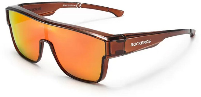락브로스 안경위에 착용하는 스포츠 편광고글 SP304, 브라운 + 오렌지, 1개
