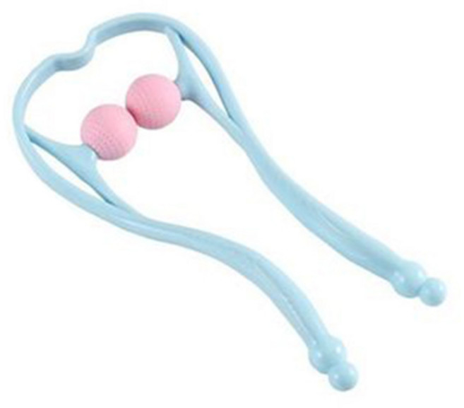 PDS리빙 사무직 필수템 경추 목 마사지 핸드 클램프 수동 마사지기, A블루, 1개