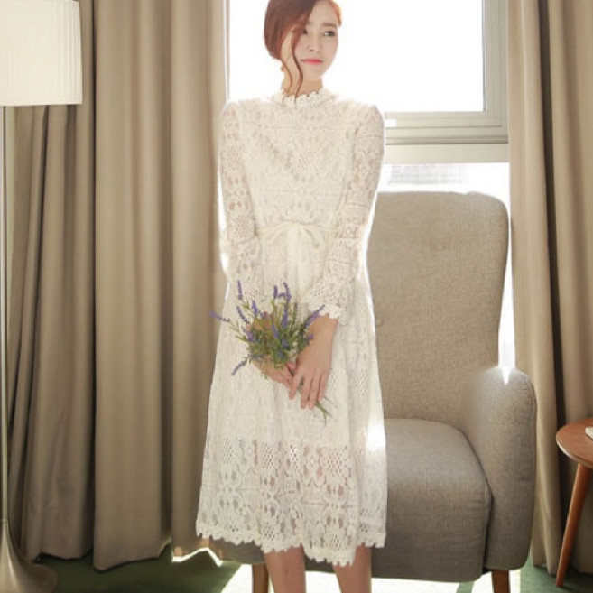 Lily Dress 蝴蝶結蕾絲洋裝 LD76