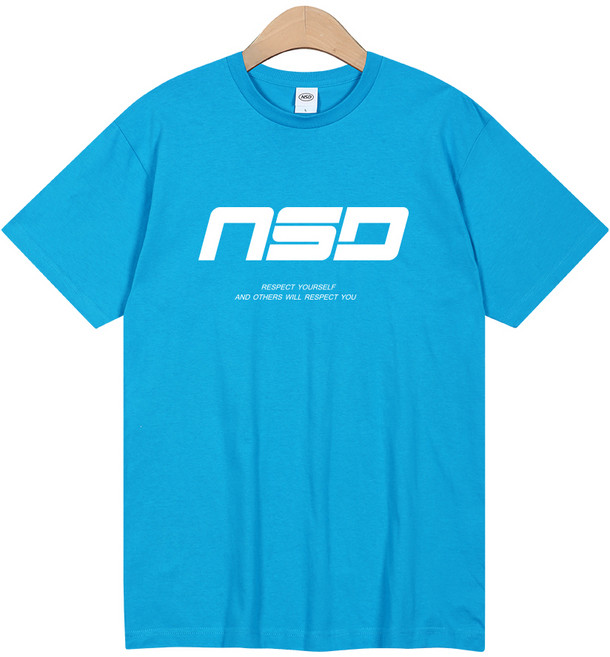NSD 남여공용 통기성 17수 리스펙트 타이핑 빅로고 반팔 티셔츠