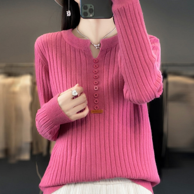 Sonio 女款鈕扣標籤針織衫