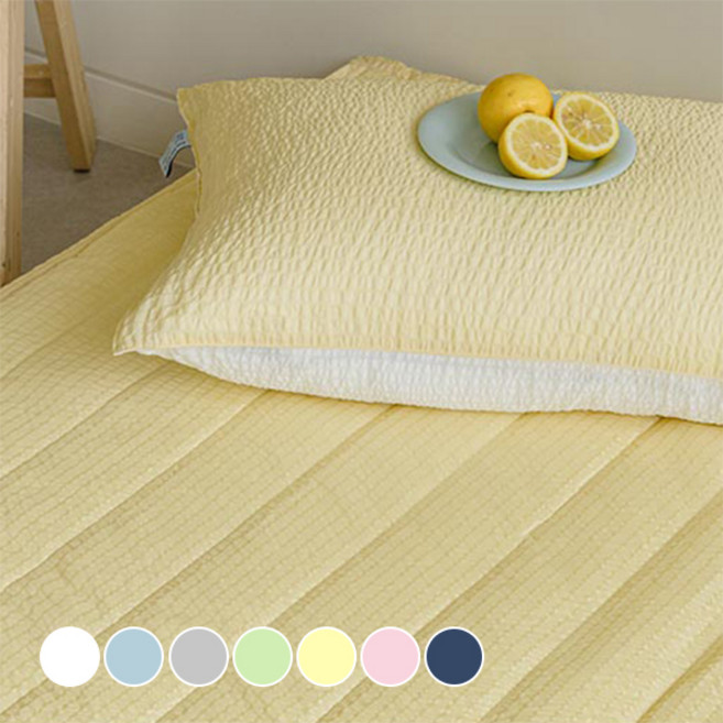 아임베딩 슈퍼쿨 시어서커 리플 여름 침대패드, YELLOW