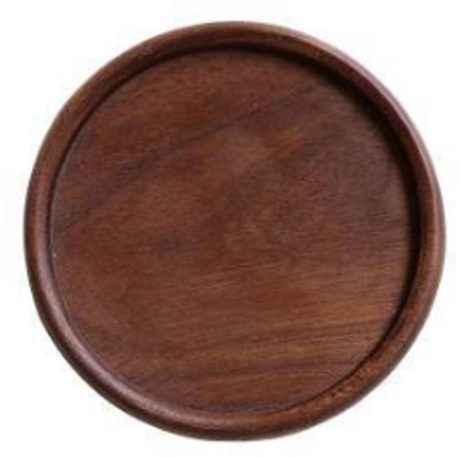아리코 원형 우드 컵받침 코스터 고급라운드형, 블랙월넛, 1개