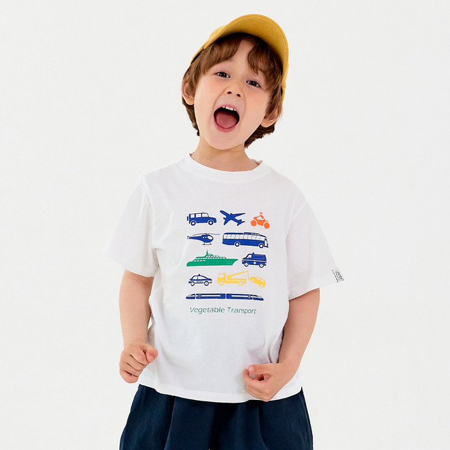 베지터블테이블 아동용 통기성 베지터블 트랜스포트 하프 슬리브 티셔츠