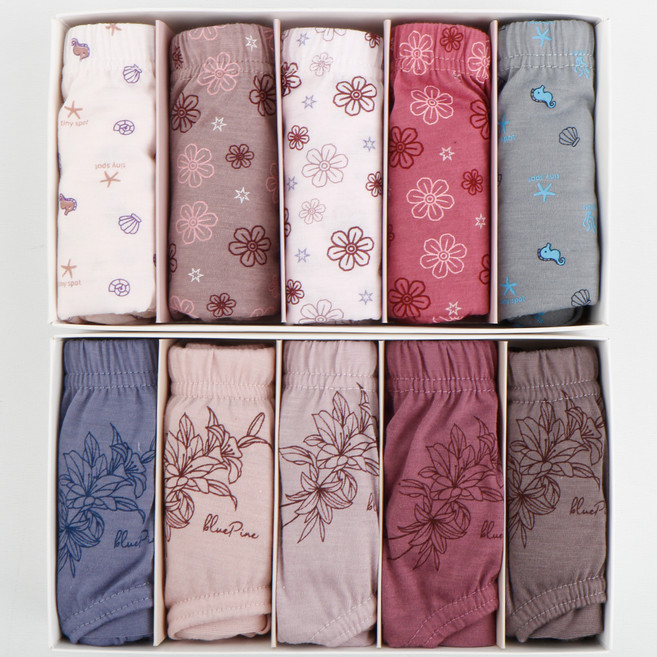 블루핀 여성용 부인 면혼방 퀸즈 맥시 팬티 10종 세트