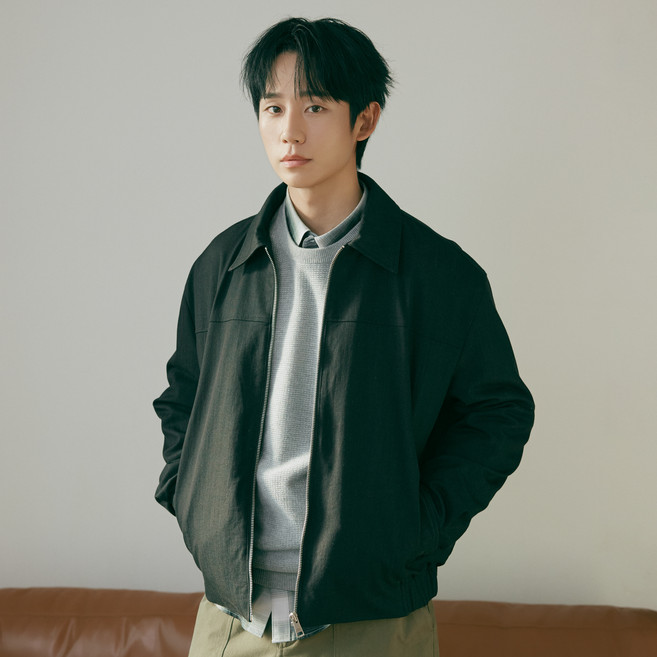 MIND BRIDGE 男士高級訂製類丹寧拉鍊半飛行夾克 MZJP6171