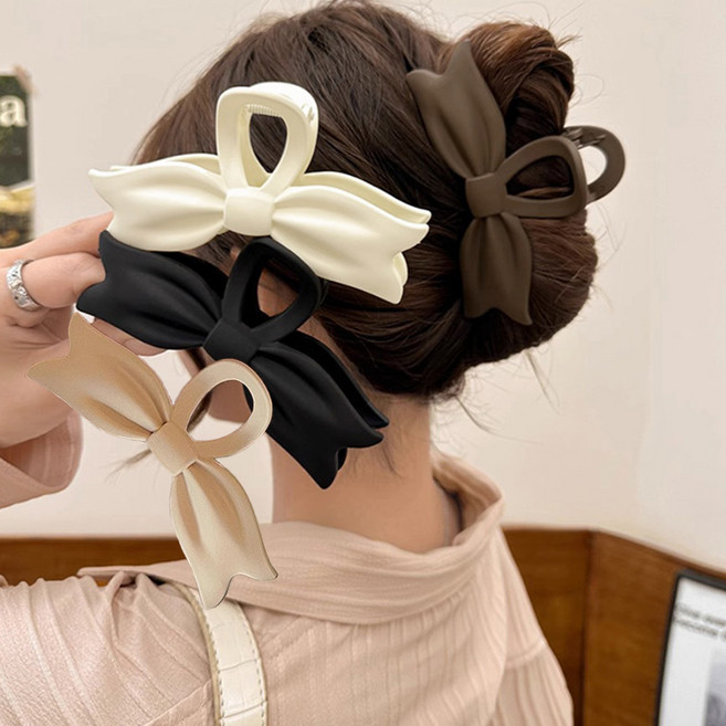 무식이네 코코 리본 무광 올림머리 집게핀 4종 세트 A147