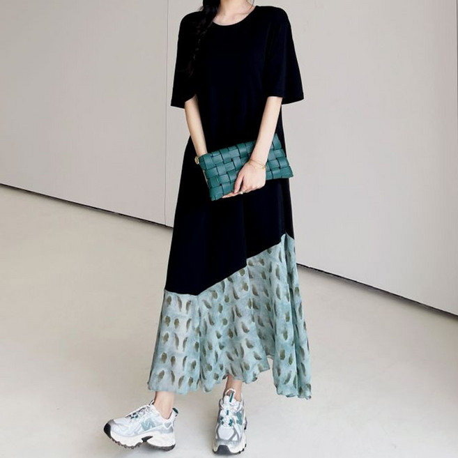 페이퍼먼츠 베로엘 리프 루즈핏 여름 롱 원피스 10518 빅사이즈 포함