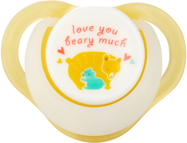 콤비 나잇 실리콘 쪽쪽이, M(2,3개월~10개월), 메세지 옐로우, 1개